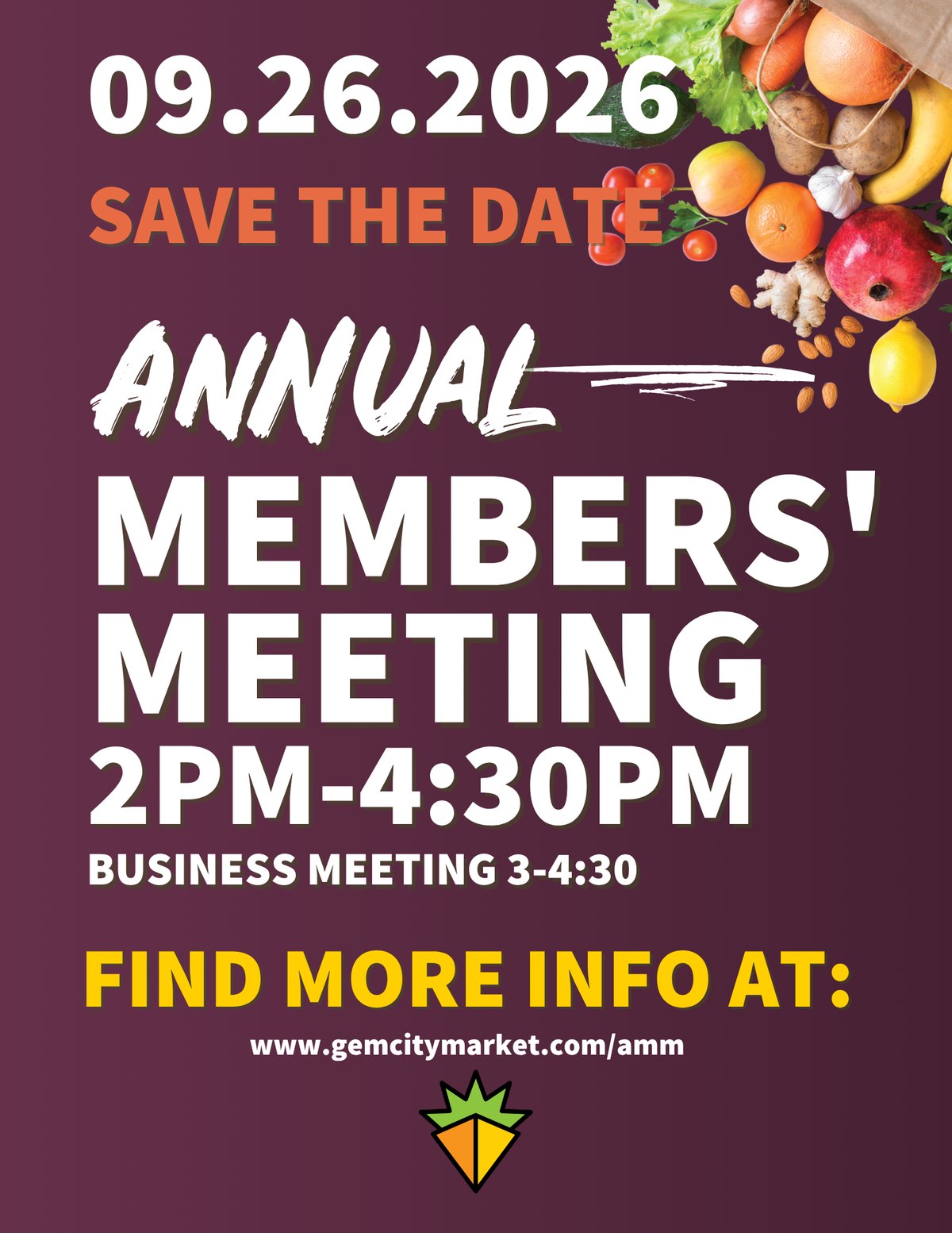 `Save the date: Gem City Market Annual Members' Meeting, September 26, 2026`